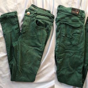 Green American Eagle Hi-Rise Jeggings
